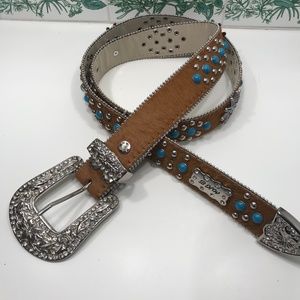 BHW genuine leather belt with Bling